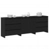 Bufet 3 pcs Czarny 70 x 41 x 75 cm Materiał drewnopochodny