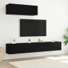 Zestaw szafek RTV 3 pcs Czarny Dąb Materiał drewnopochodny