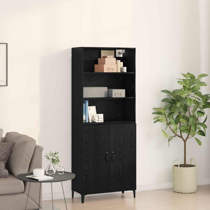 Highboard Czarny Dąb 69,5 x 32,5 x 180 cm