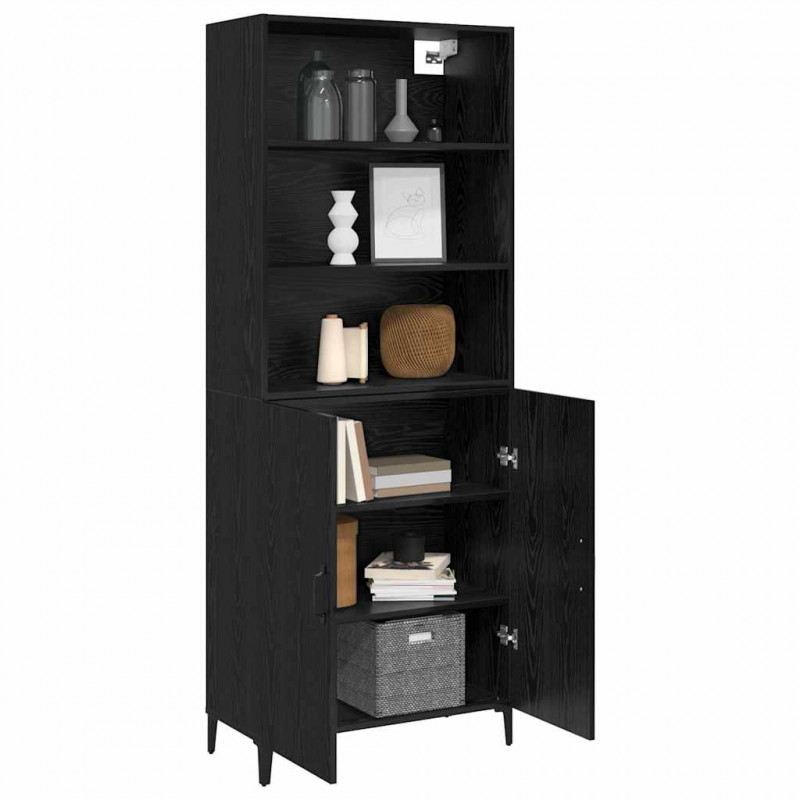 Highboard Czarny Dąb 69,5 x 32,5 x 180 cm