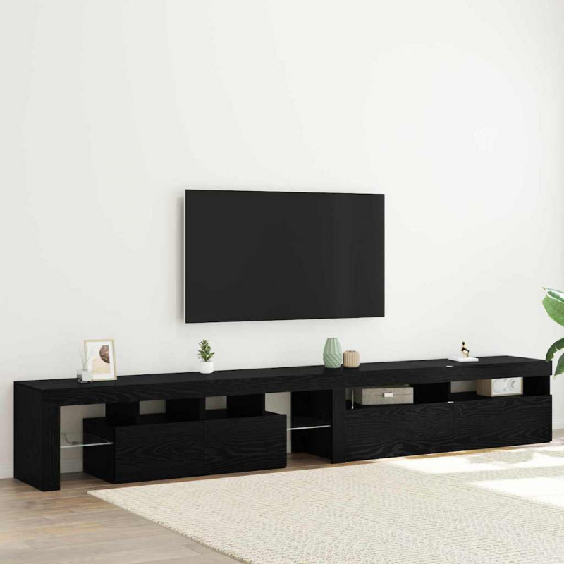 Szafka pod telewizor 2 pcs Czarny Dąb 260 x 37 x 40 cm