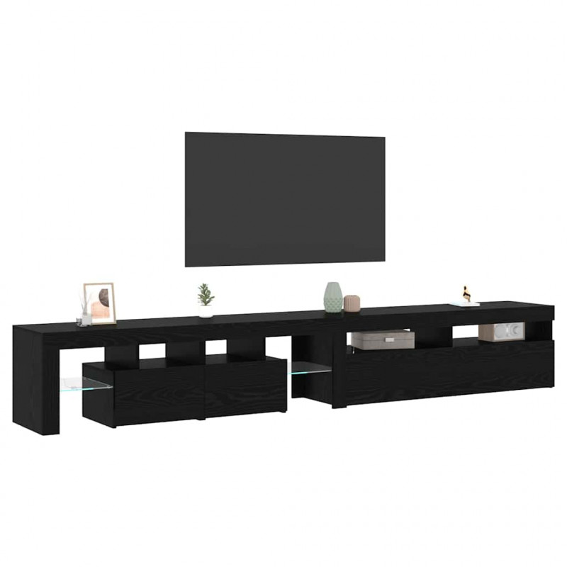 Szafka pod telewizor 2 pcs Czarny Dąb 260 x 37 x 40 cm