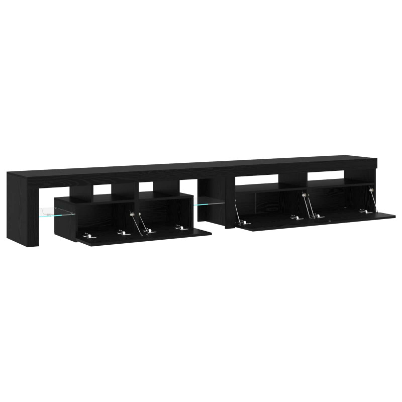 Szafka pod telewizor 2 pcs Czarny Dąb 260 x 37 x 40 cm