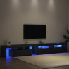 Szafka pod telewizor z LED 3 pcs Czarny Dąb 290 x 36,5 x 40 cm
