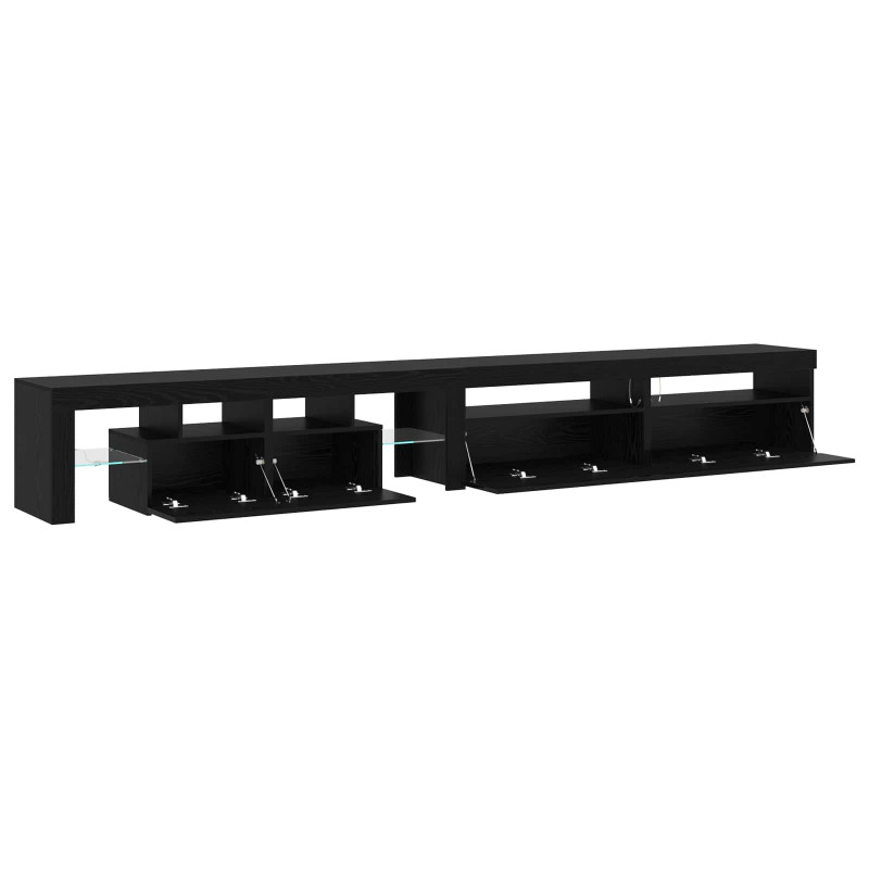 Szafka pod telewizor z LED 3 pcs Czarny Dąb 290 x 36,5 x 40 cm