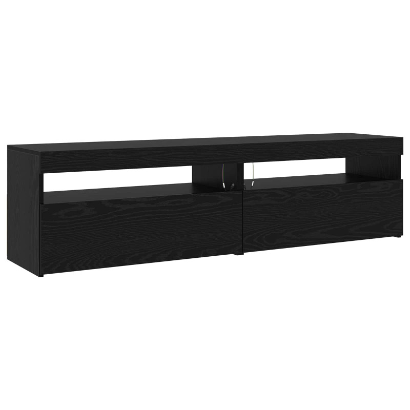 Szafka pod telewizor z LED 3 pcs Czarny Dąb 290 x 36,5 x 40 cm