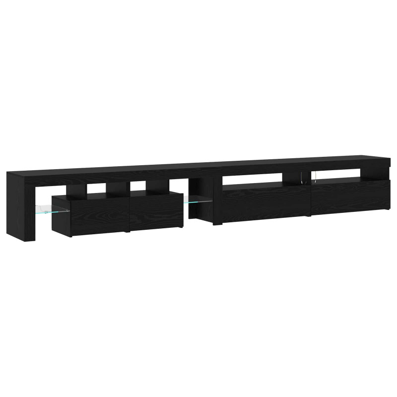 Szafka pod telewizor z LED 3 pcs Czarny Dąb 290 x 36,5 x 40 cm