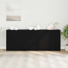 Bufet 3 pcs Czarny Dąb 180 x 30 x 70 cm Materiał drewnopochodny