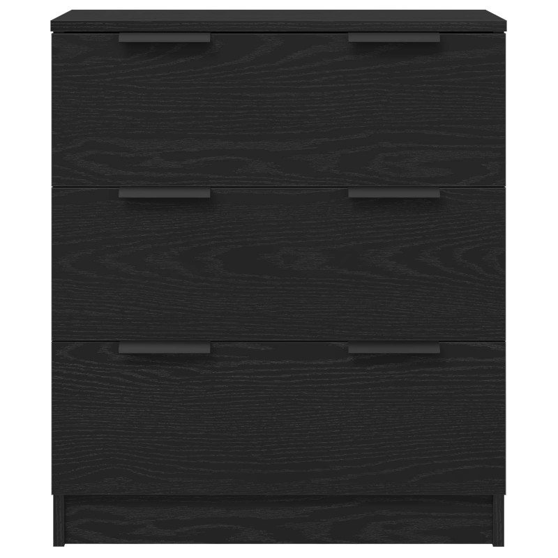 Bufet 3 pcs Czarny Dąb 180 x 30 x 70 cm Materiał drewnopochodny