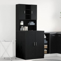 Szafka na pralkę 2 pcs Czarny Dąb 70,5 x 71,5 x 181,5 cm