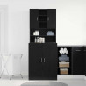 Szafka na pralkę 2 pcs Czarny Dąb 70,5 x 71,5 x 181,5 cm