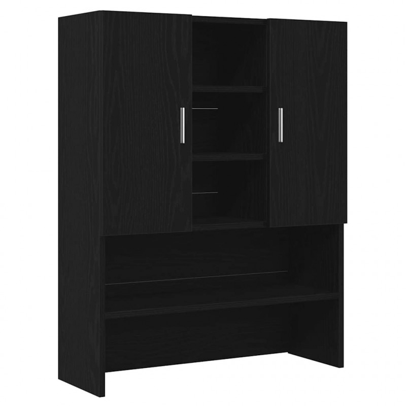Szafka na pralkę 2 pcs Czarny Dąb 70,5 x 71,5 x 181,5 cm