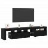 Szafka pod telewizor z LED 2 pcs Czarny Dąb 200 x 36,5 x 40 cm