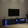 Szafka pod telewizor z LED 2 pcs Czarny Dąb 200 x 36,5 x 40 cm