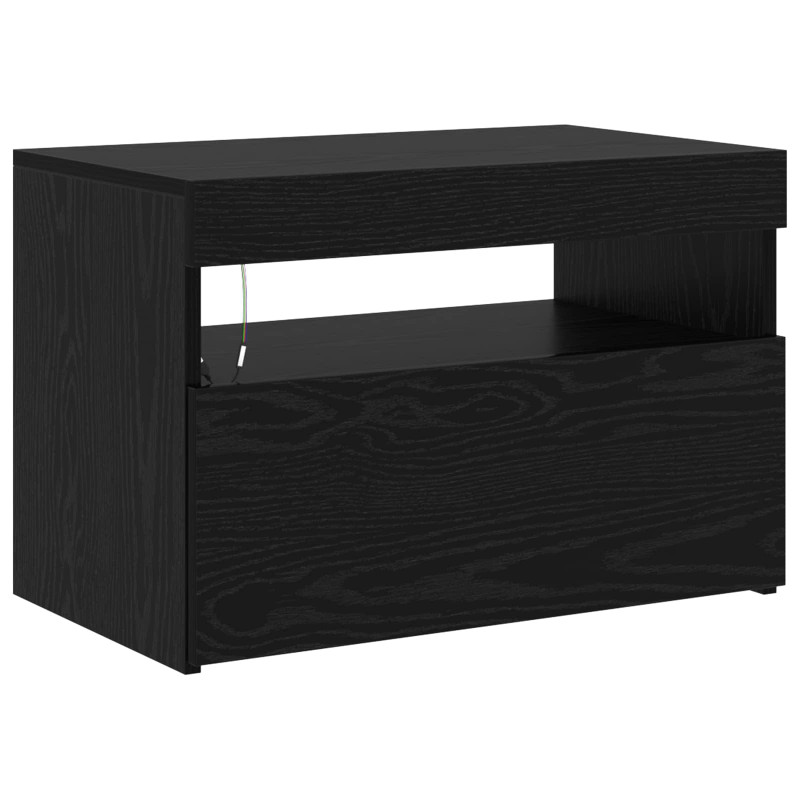 Szafka pod telewizor z LED 2 pcs Czarny Dąb 200 x 36,5 x 40 cm