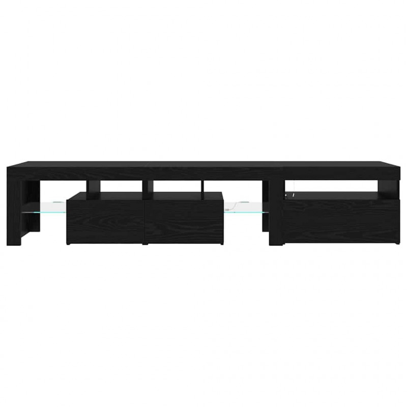 Szafka pod telewizor z LED 2 pcs Czarny Dąb 200 x 36,5 x 40 cm