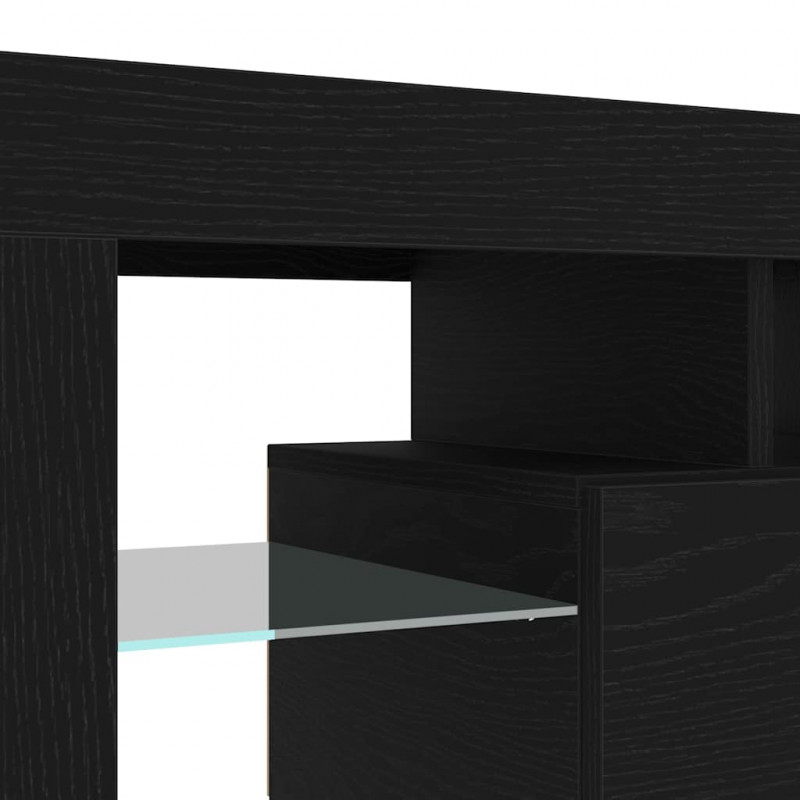 Szafka pod telewizor z LED 2 pcs Czarny Dąb 200 x 36,5 x 40 cm