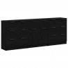 Bufet 3 pcs Czarny Dąb 181 x 30 x 70 cm Materiał drewnopochodny