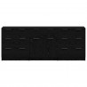 Bufet 3 pcs Czarny Dąb 181 x 30 x 70 cm Materiał drewnopochodny
