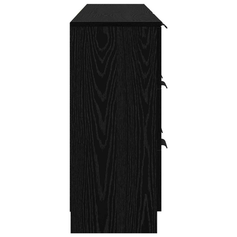 Bufet 3 pcs Czarny Dąb 181 x 30 x 70 cm Materiał drewnopochodny