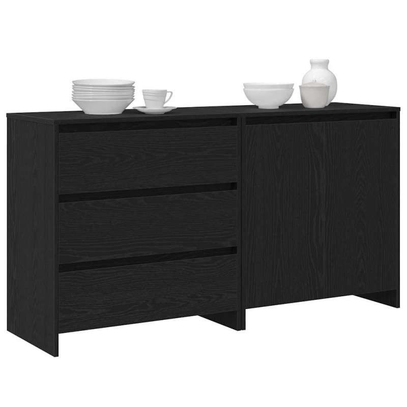 Bufet 2 pcs Czarny 70 x 41 x 75 cm Materiał drewnopochodny