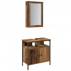 Zestaw mebli łazienkowych 2 pcs Brązowy Materiał drewnopochodny