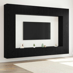 Zestaw szafek RTV 8 pcs Czarny Dąb 100 x 30 x 30 cm