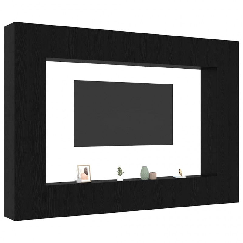 Zestaw szafek RTV 8 pcs Czarny Dąb 100 x 30 x 30 cm