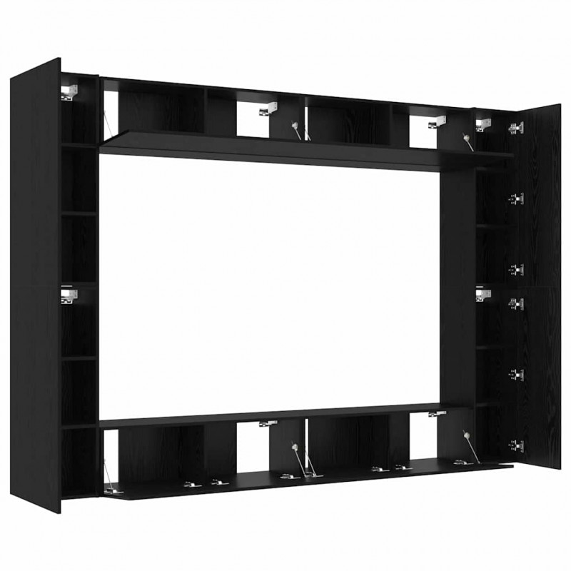 Zestaw szafek RTV 8 pcs Czarny Dąb 100 x 30 x 30 cm
