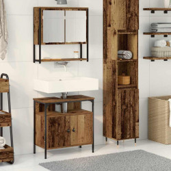 Zestaw mebli łazienkowych 2 pcs Brązowy Materiał drewnopochodny