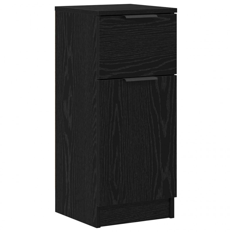 Bufet z szufladą 3 pcs Czarny Dąb Materiał drewnopochodny