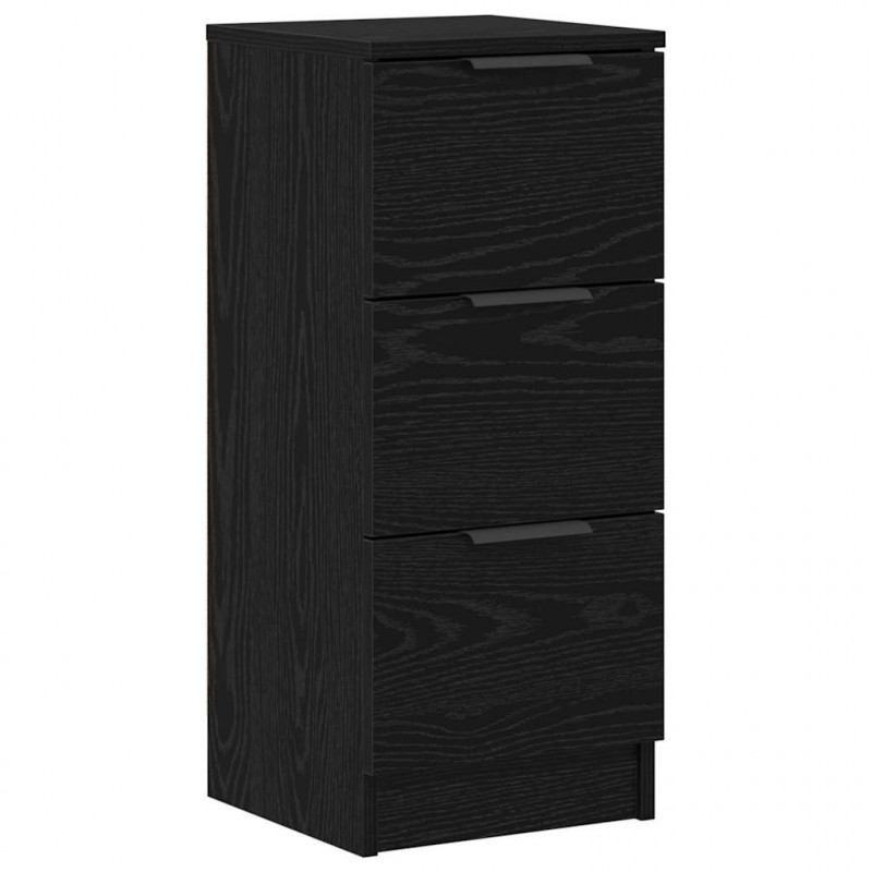 Bufet z szufladą 3 pcs Czarny Dąb Materiał drewnopochodny