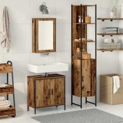 Zestaw mebli łazienkowych 3 pcs Brązowy Materiał drewnopochodny