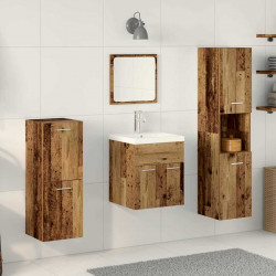 Zestaw mebli łazienkowych z przechowywaniem 4 pcs Stare drewno