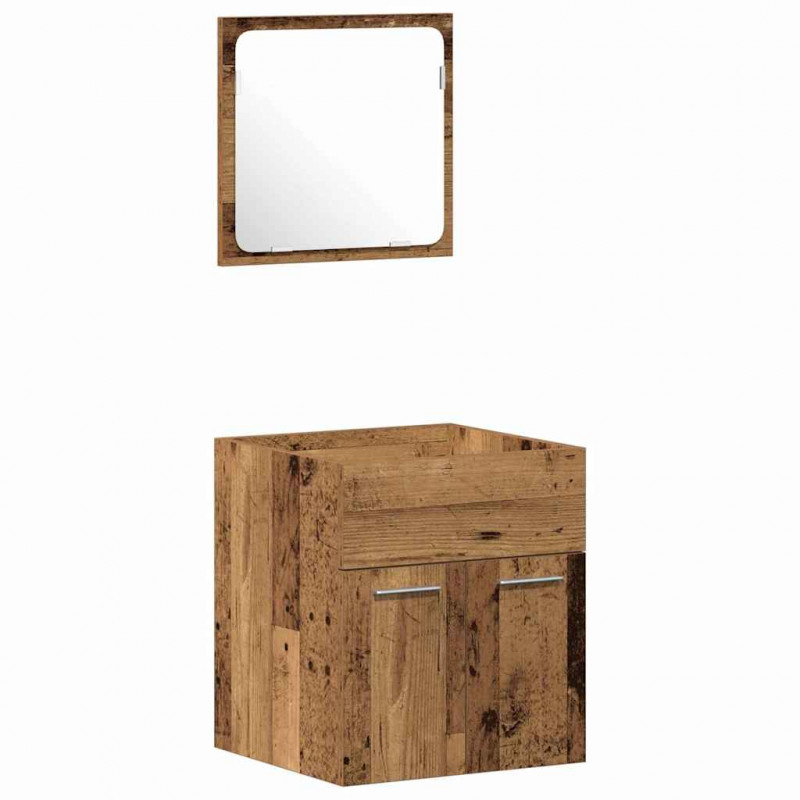 Zestaw mebli łazienkowych z przechowywaniem 4 pcs Stare drewno