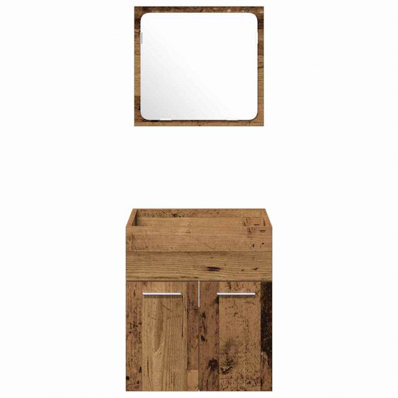 Zestaw mebli łazienkowych z przechowywaniem 4 pcs Stare drewno