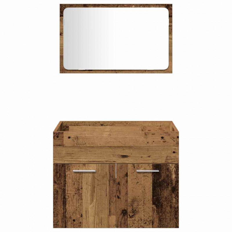 Zestaw mebli łazienkowych z przechowywaniem 4 pcs Stare drewno