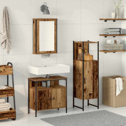 Zestaw mebli łazienkowych 3 pcs Brązowy 33 x 33 x 120.5 cm