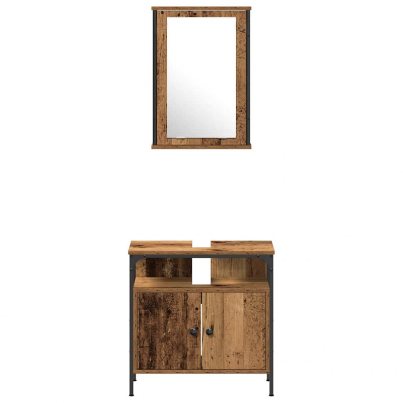 Zestaw mebli łazienkowych 3 pcs Brązowy 33 x 33 x 120.5 cm