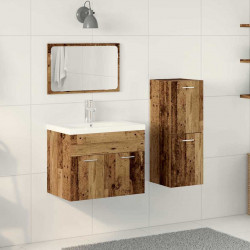 Zestaw mebli łazienkowych 4 pcs Brązowy Materiał drewnopochodny