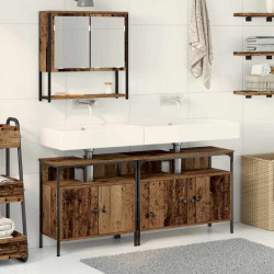 Zestaw mebli łazienkowych 3 pcs Brązowy Materiał drewnopochodny