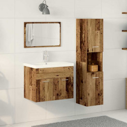 Zestaw mebli łazienkowych 4 pcs Brązowy Materiał drewnopochodny