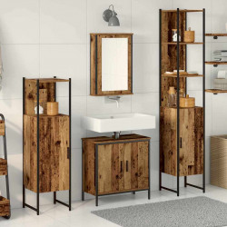 Zestaw mebli łazienkowych 4 pcs Brązowy Materiał drewnopochodny