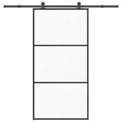 Drzwi przesuwne z osprzętem, 102x205 cm, szkło ESG i aluminium