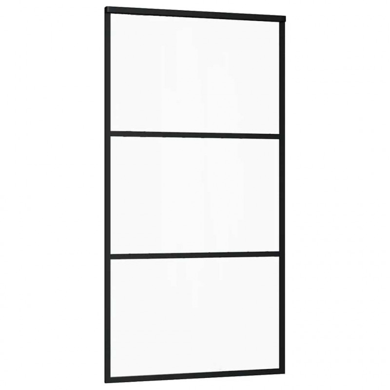 Drzwi przesuwne z osprzętem, 102x205 cm, szkło ESG i aluminium
