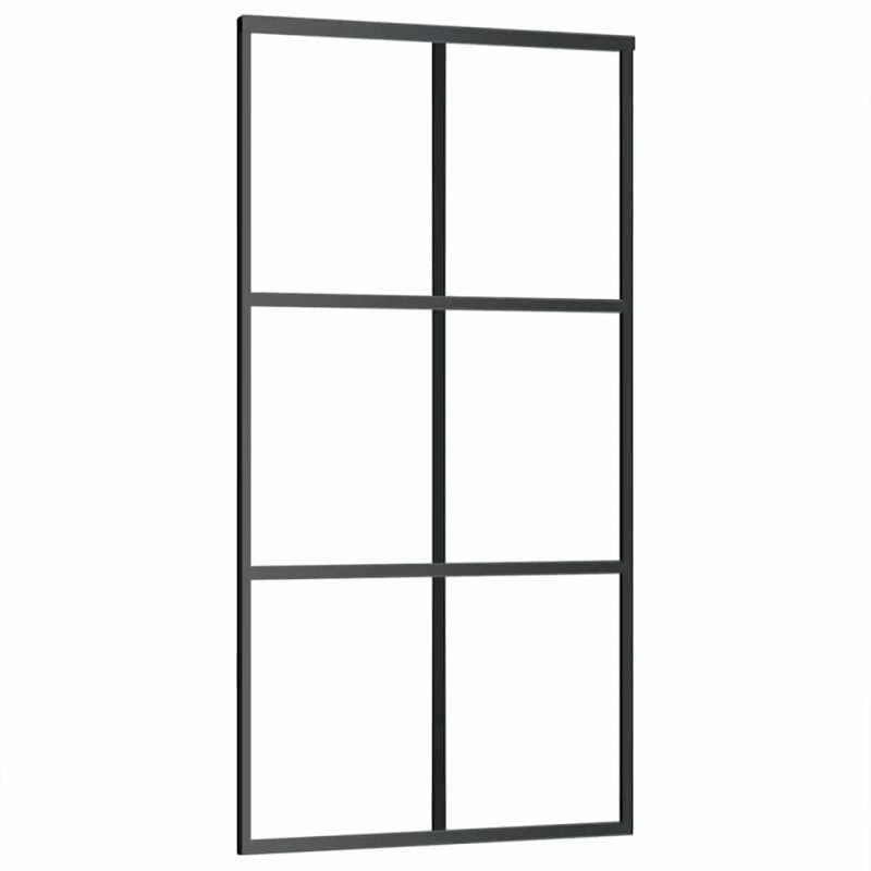 Drzwi przesuwne z osprzętem, 102x205 cm, szkło ESG i aluminium