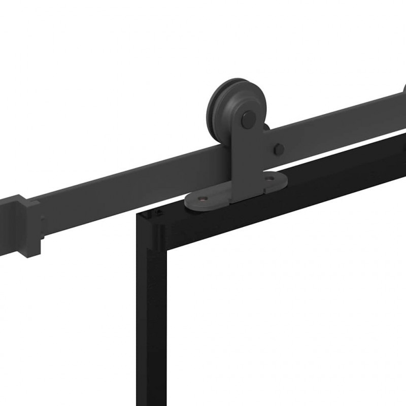 Drzwi przesuwne z osprzętem, 90x205 cm, szkło ESG i aluminium