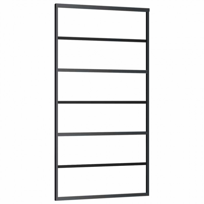 Drzwi przesuwne z osprzętem, 102x205 cm, szkło ESG i aluminium