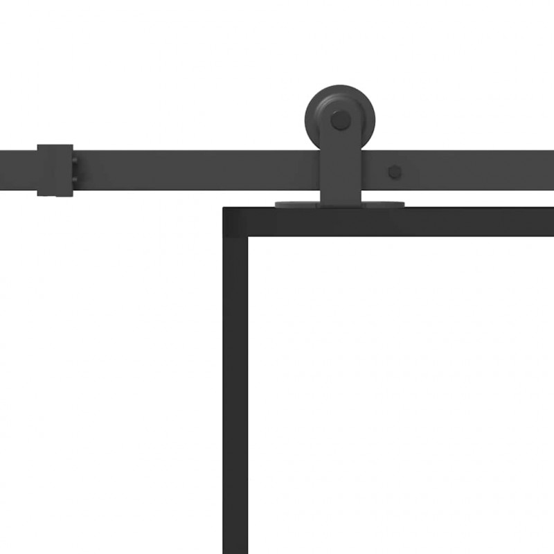Drzwi przesuwne z osprzętem, szkło ESG i aluminium, 76x205 cm