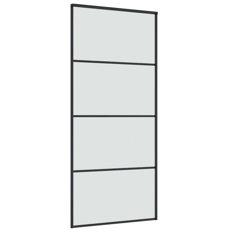Drzwi przesuwne z osprzętem, 90x205 cm, szkło ESG i aluminium